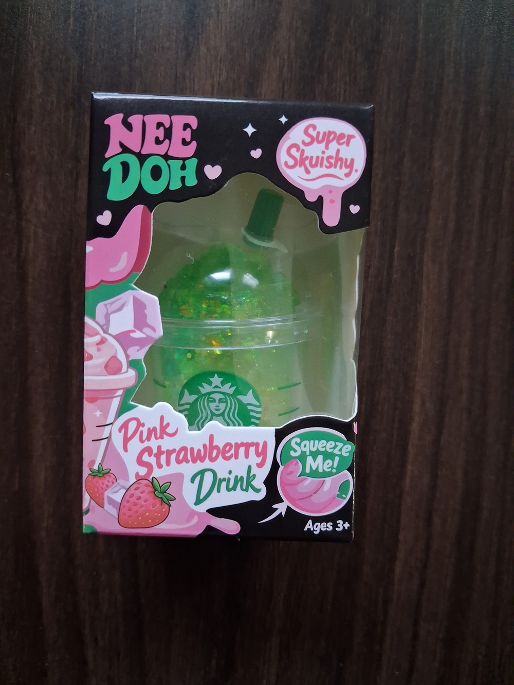 Pink Strawberry Drink Super Squishy Toy